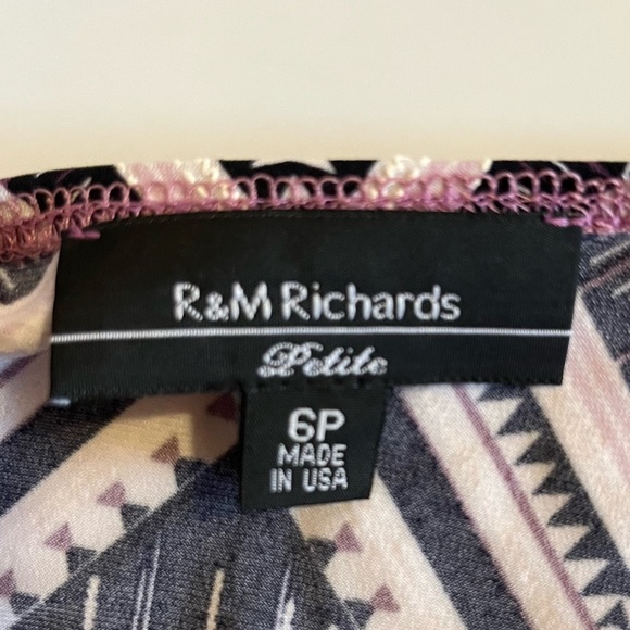 R&M Richards 6P Mod Dress 1960s Style Chevron Made in USA Geometric Textured - Picture 6 of 9